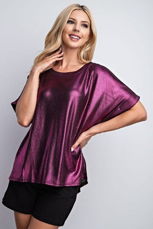 Purple Lurex Metallic Top