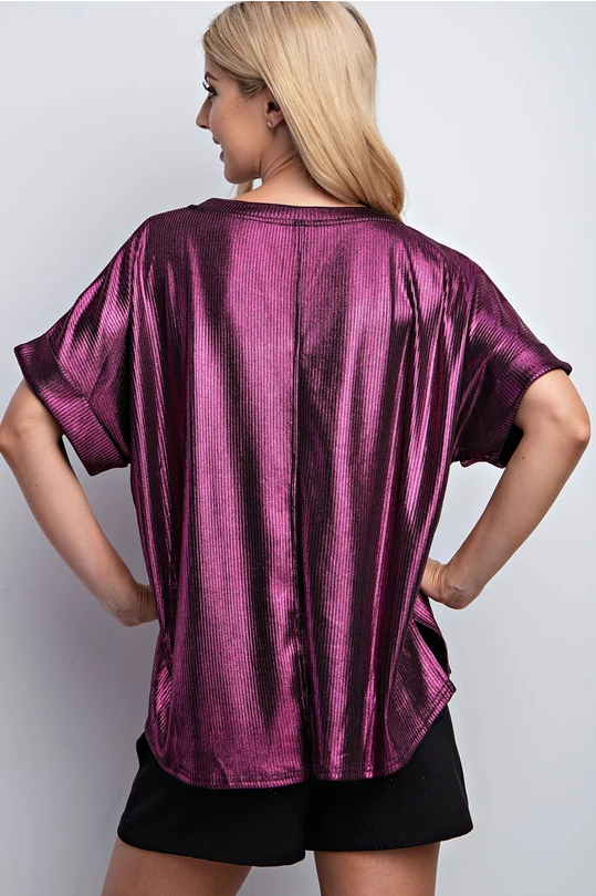 Purple Lurex Metallic Top