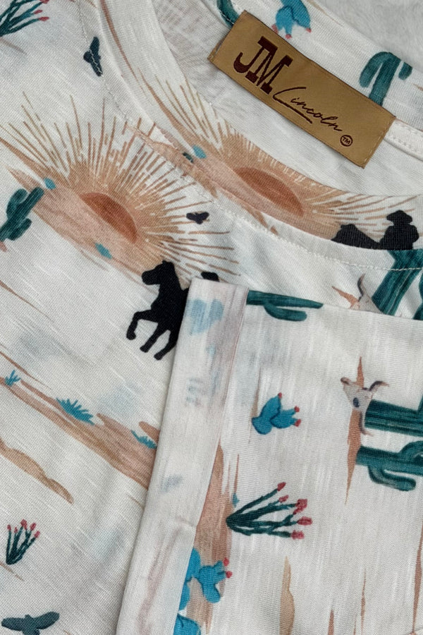 Wild West Cactus Short Sleeve Top