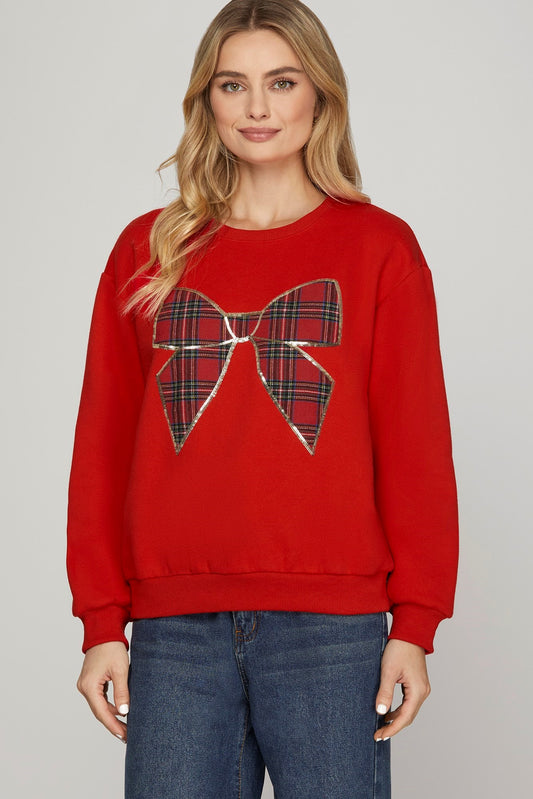 Red Bow Holiday Sweatshirt
