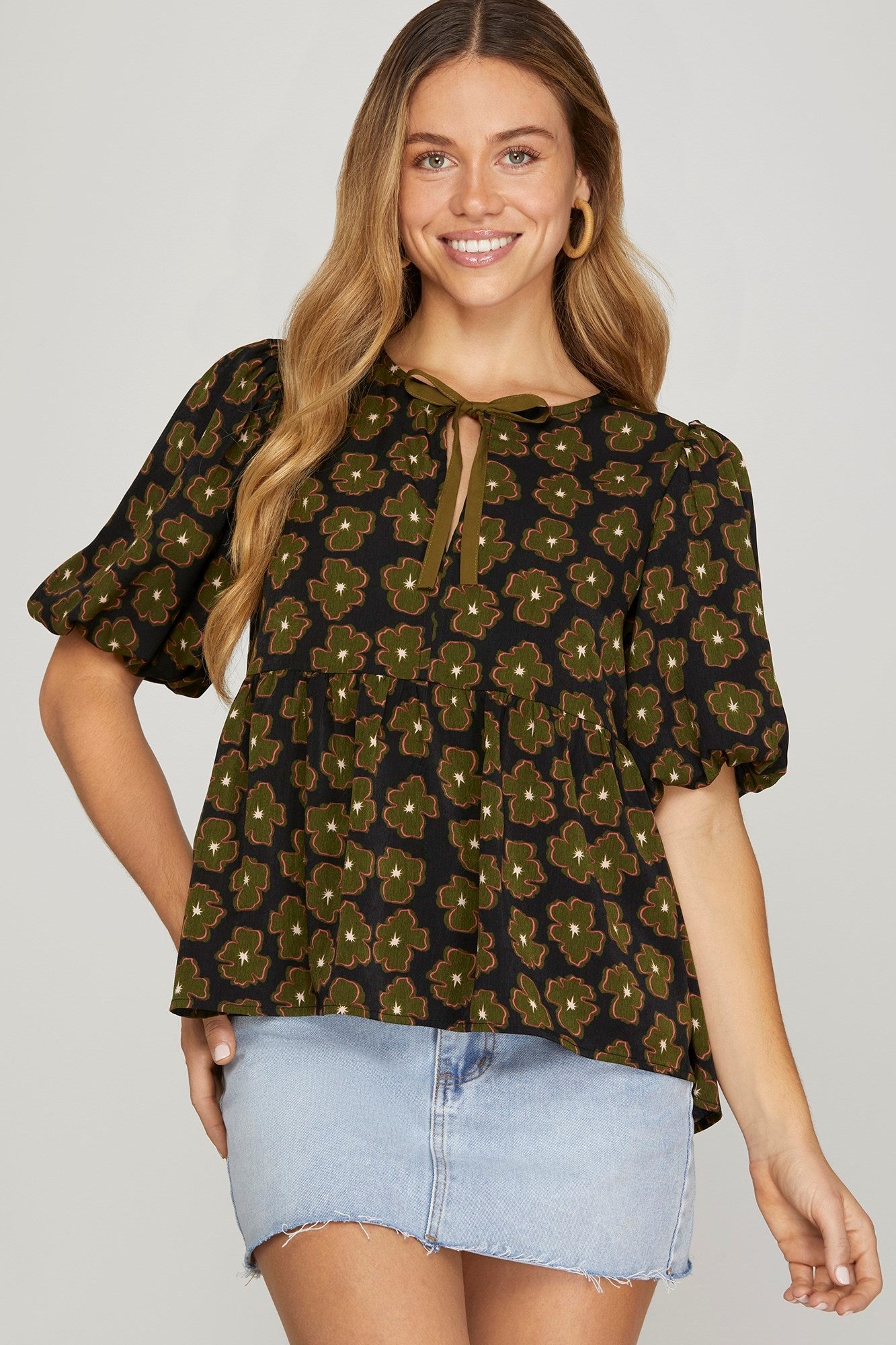 Peplum Fall Floral Perfect Tops