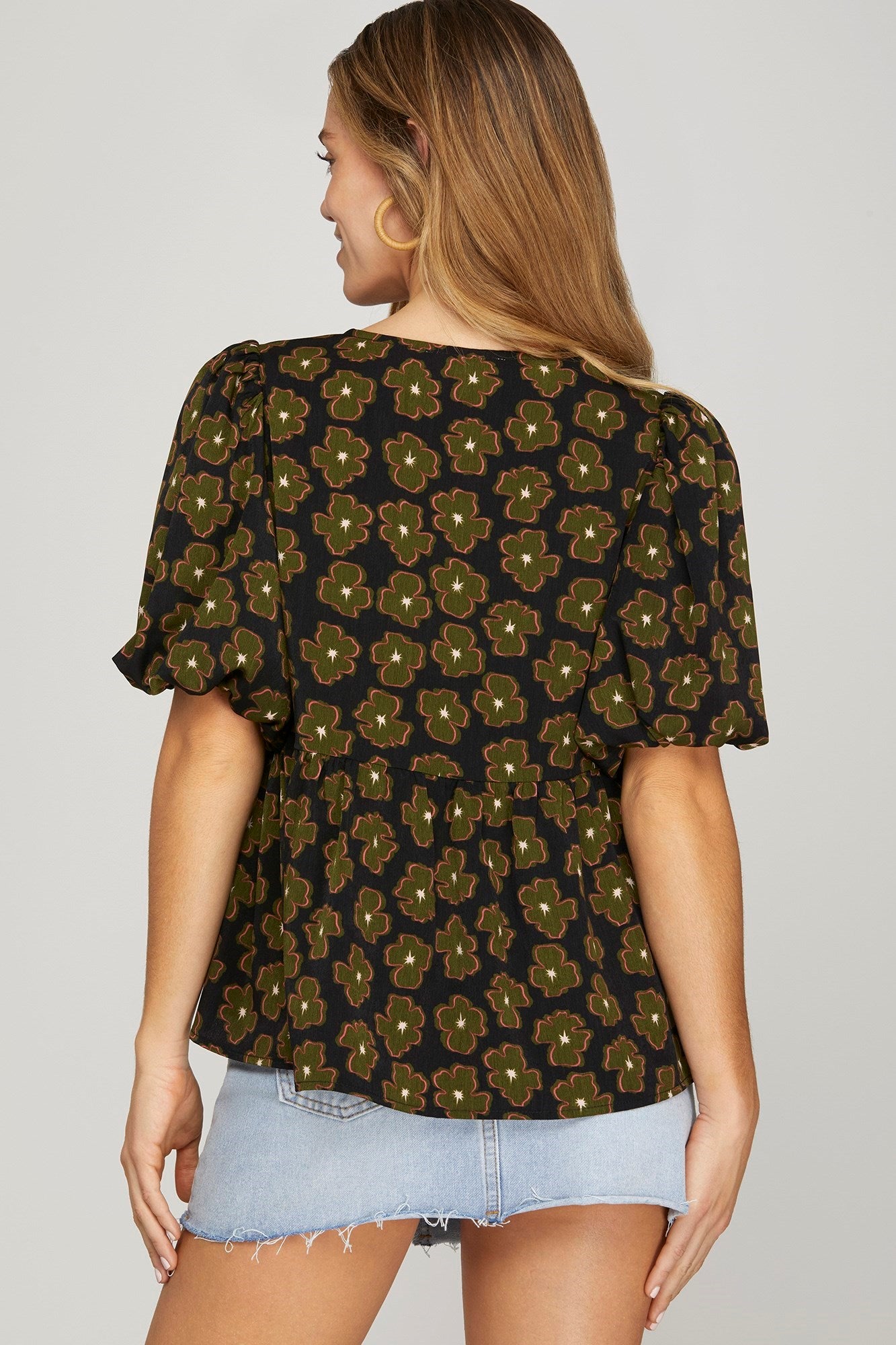 Peplum Fall Floral Perfect Tops