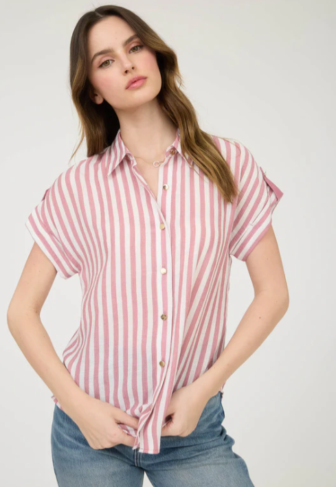 Pink Stripes Blouse