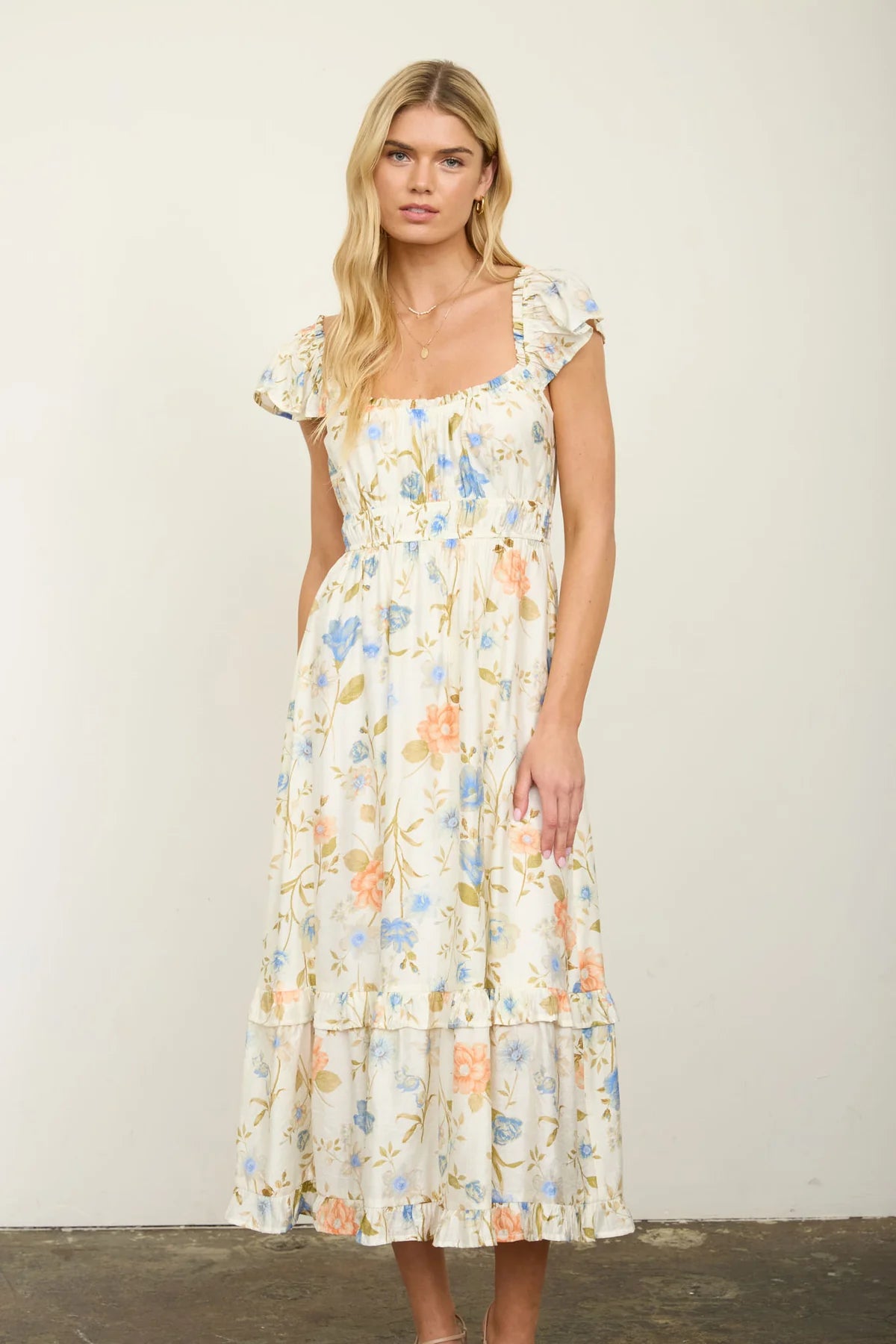 Blossom Grace Midi Dress