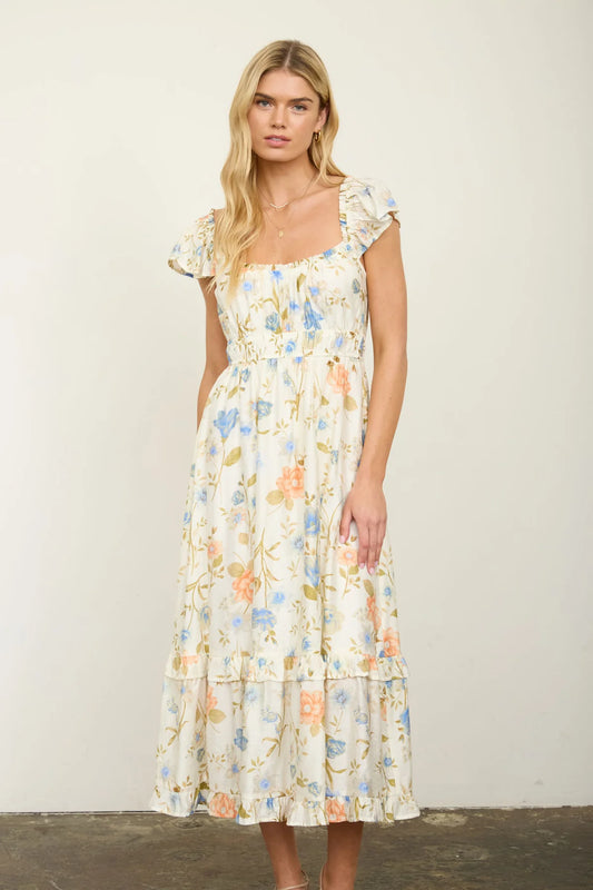 Blossom Grace Midi Dress