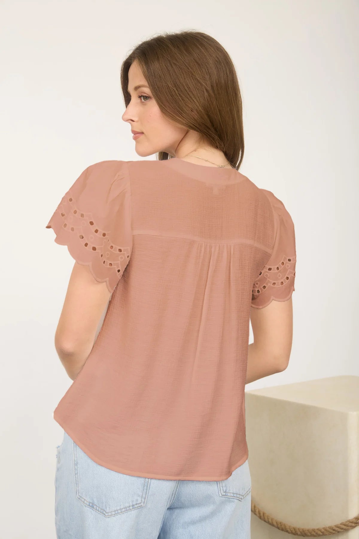 Blush & Bloom Eyelet Top