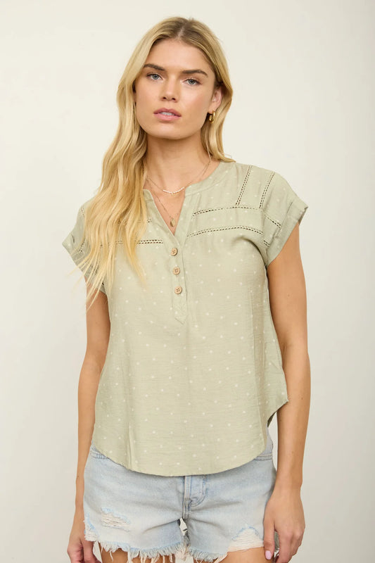 Breezy Dot Henley Top