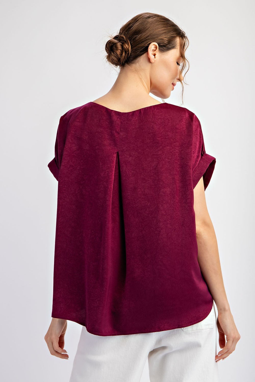 Berry Satin Blouse