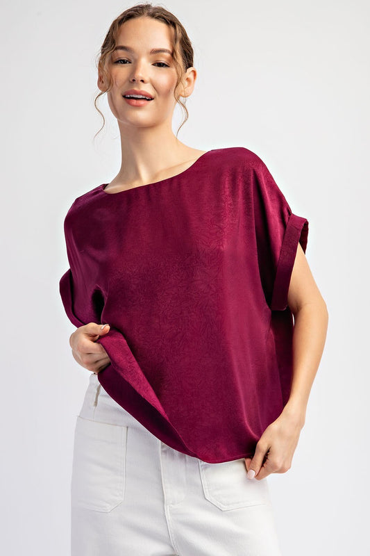 Berry Satin Blouse