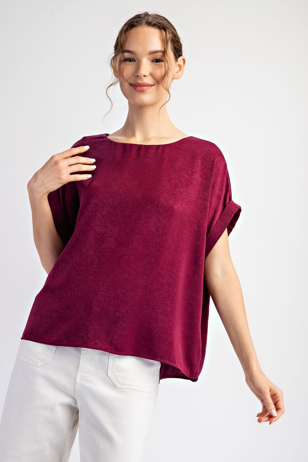 Berry Satin Blouse