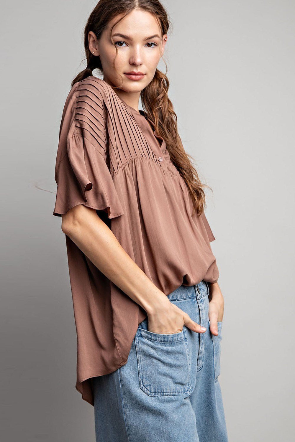 Coco Pleated Blouse - Live By K Boutique