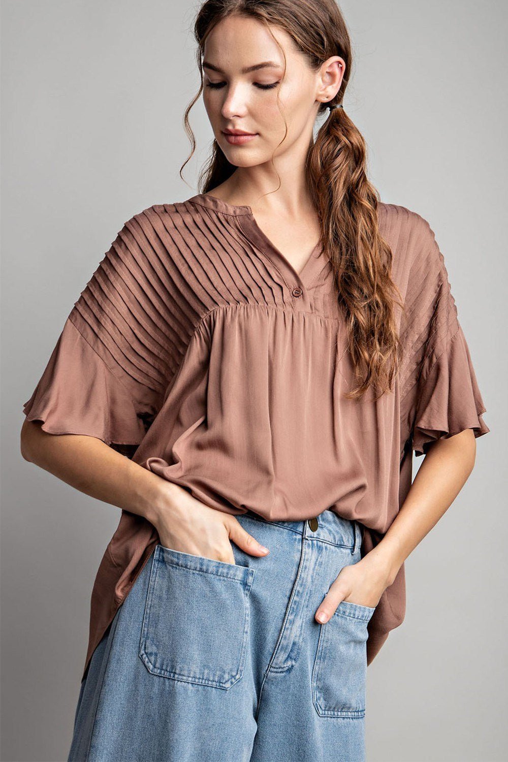 Coco Pleated Blouse - Live By K Boutique