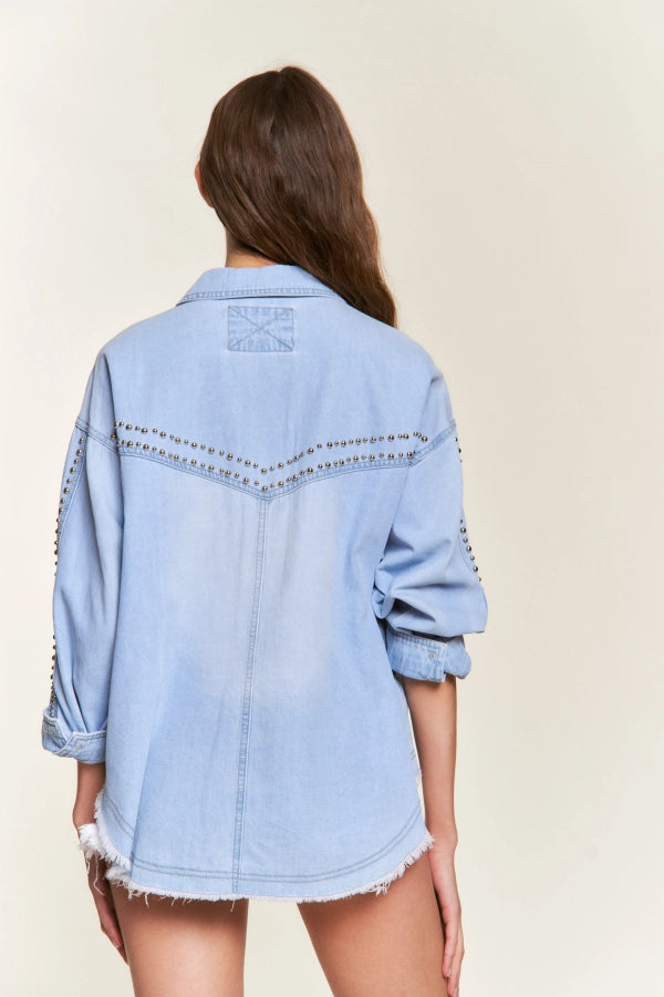 Stud Denim Shacket