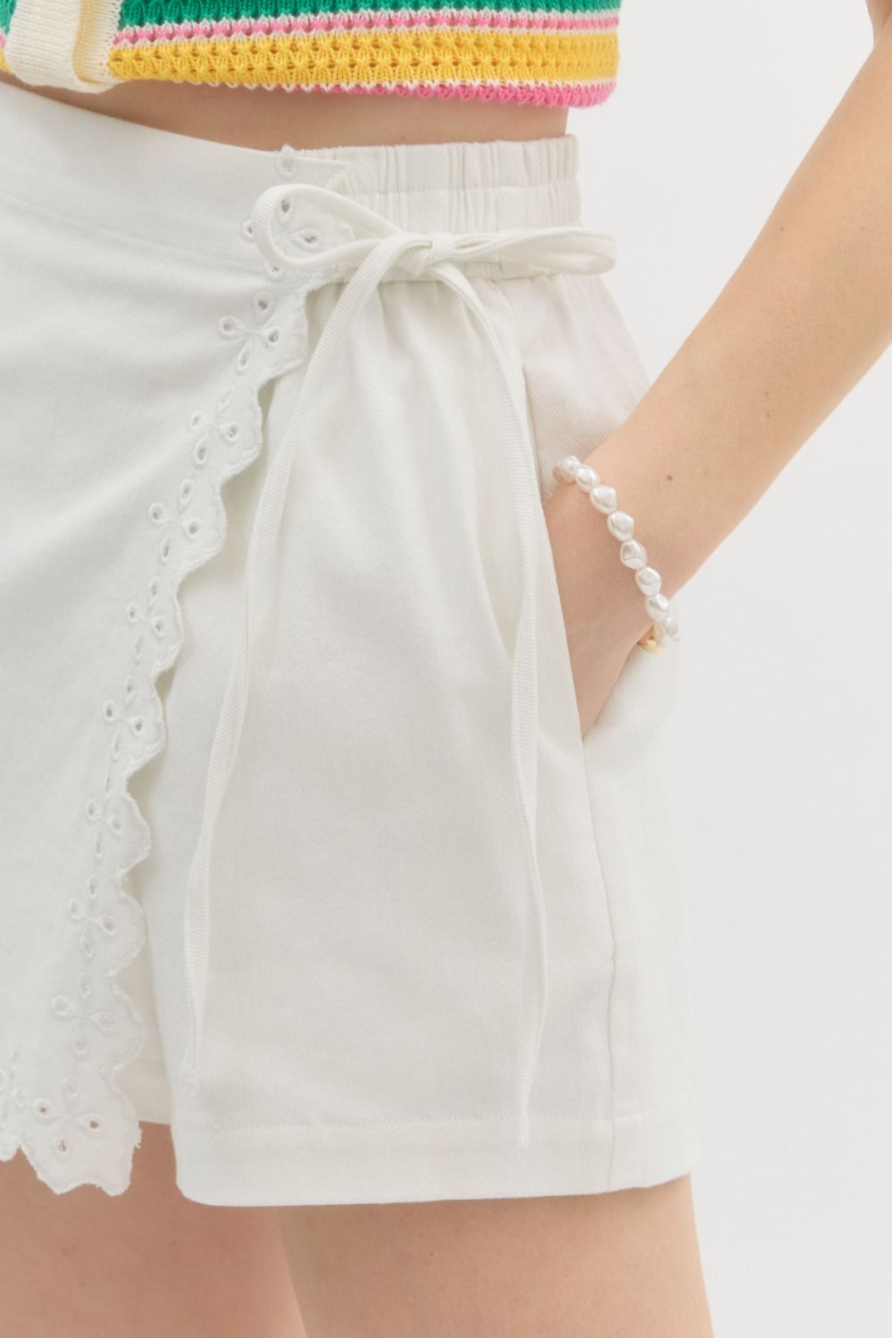 White Crochet Lace Skort