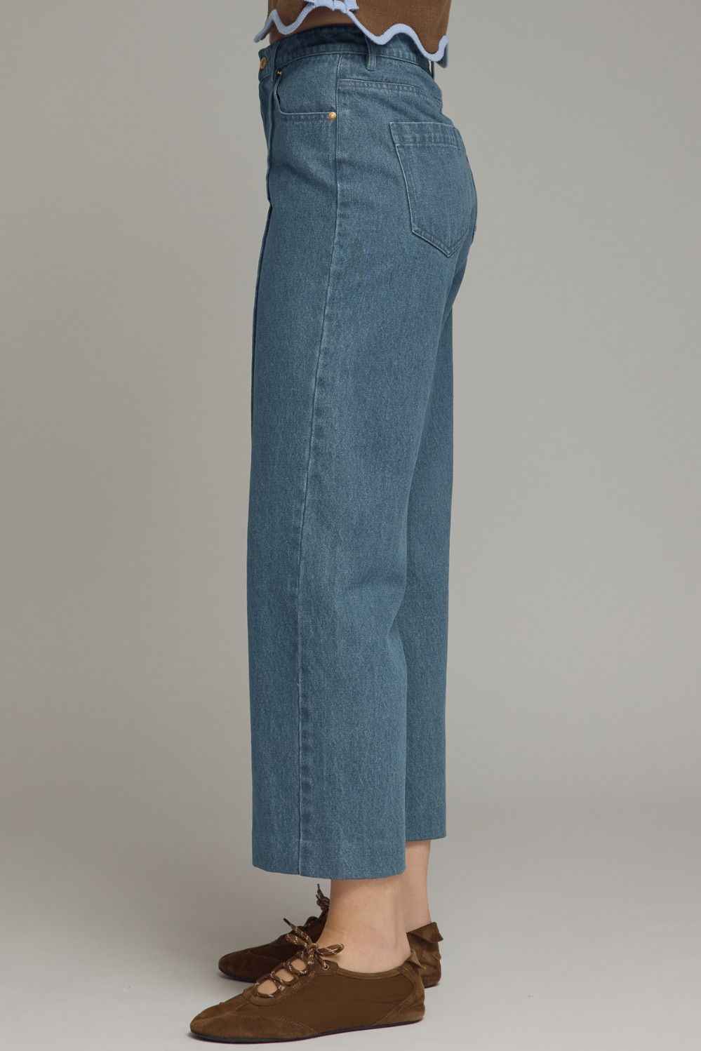 Front Seam Denim Pants