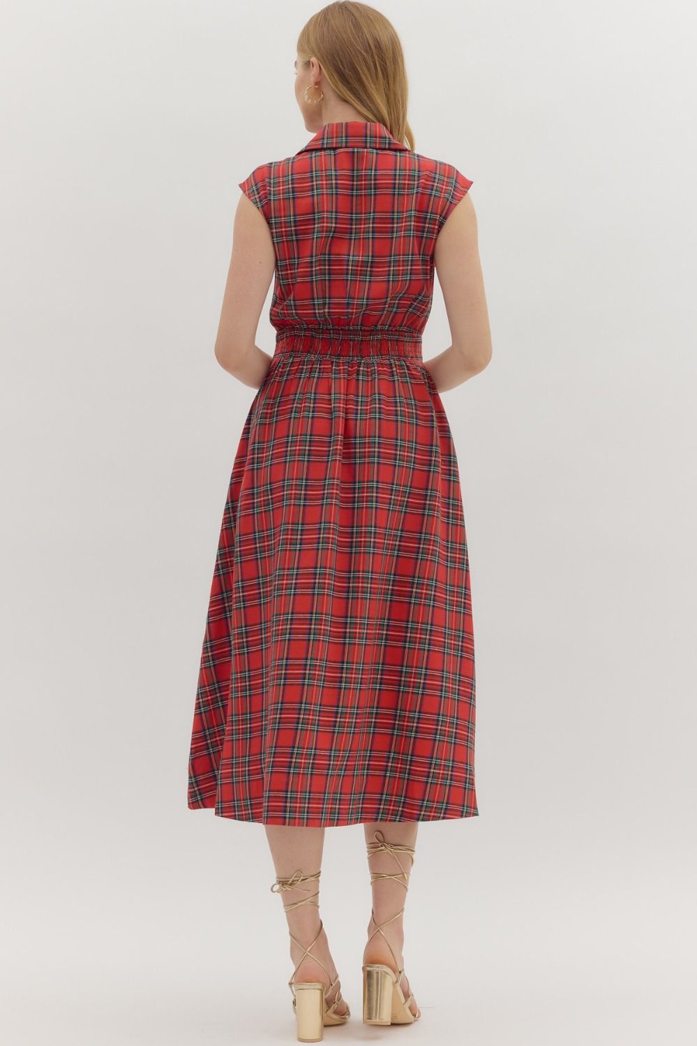 Holiday Plaid Midi Dress