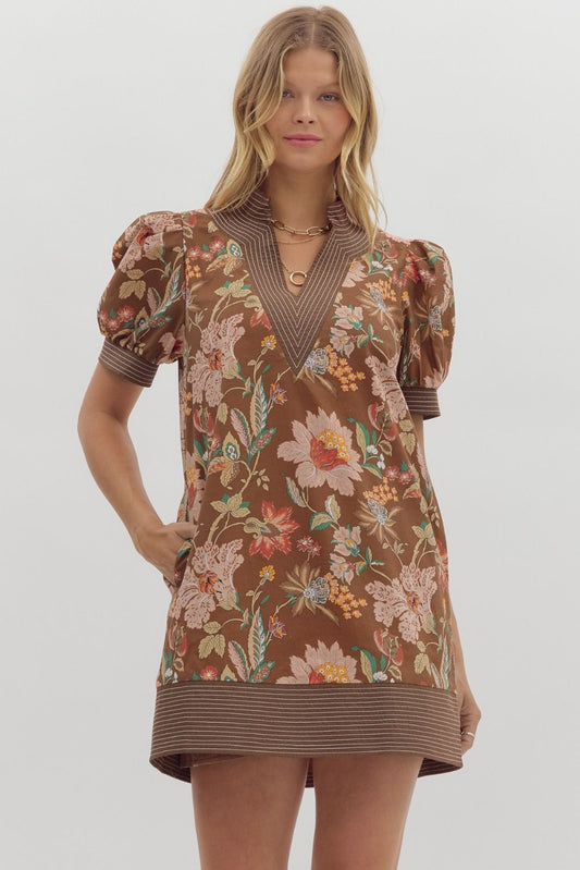 Autumn Floral Mini Dress