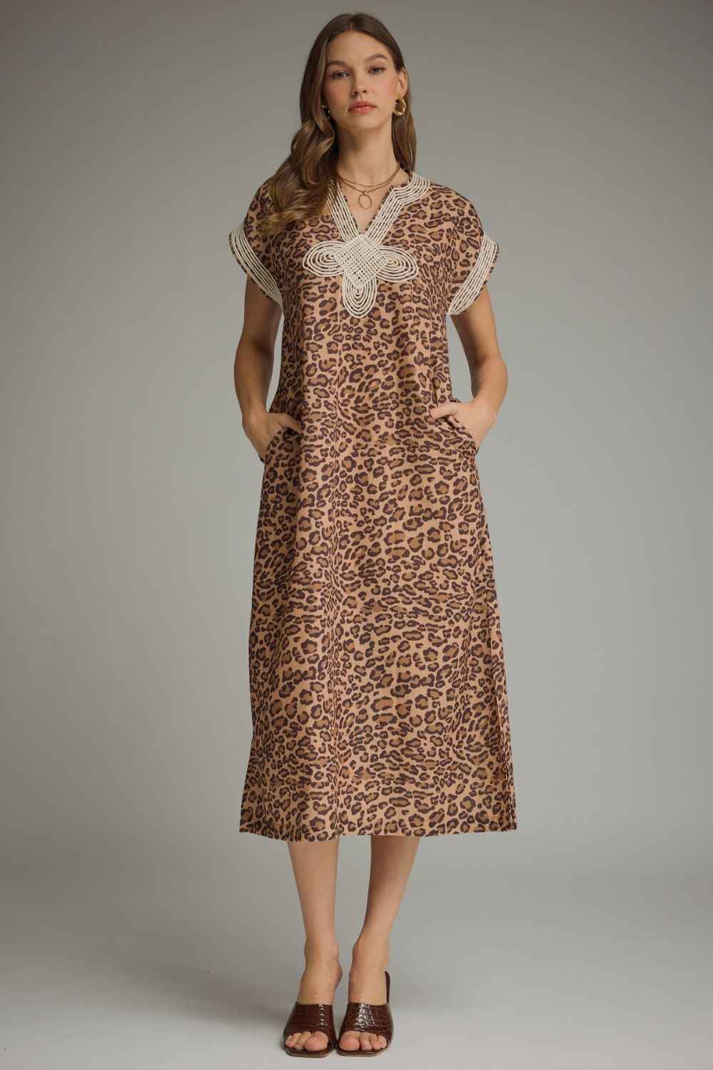Wild Charm Leopard Midi Dress
