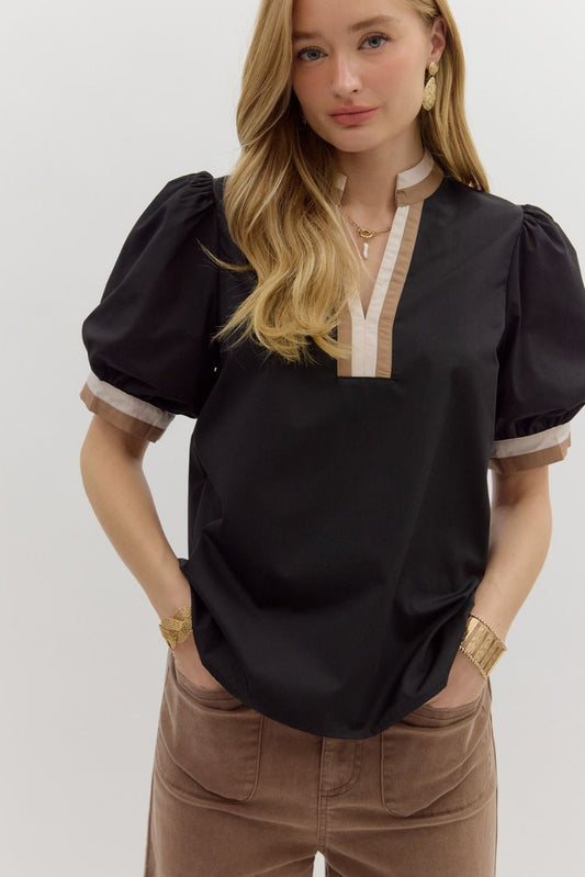 Espresso Stripe Top
