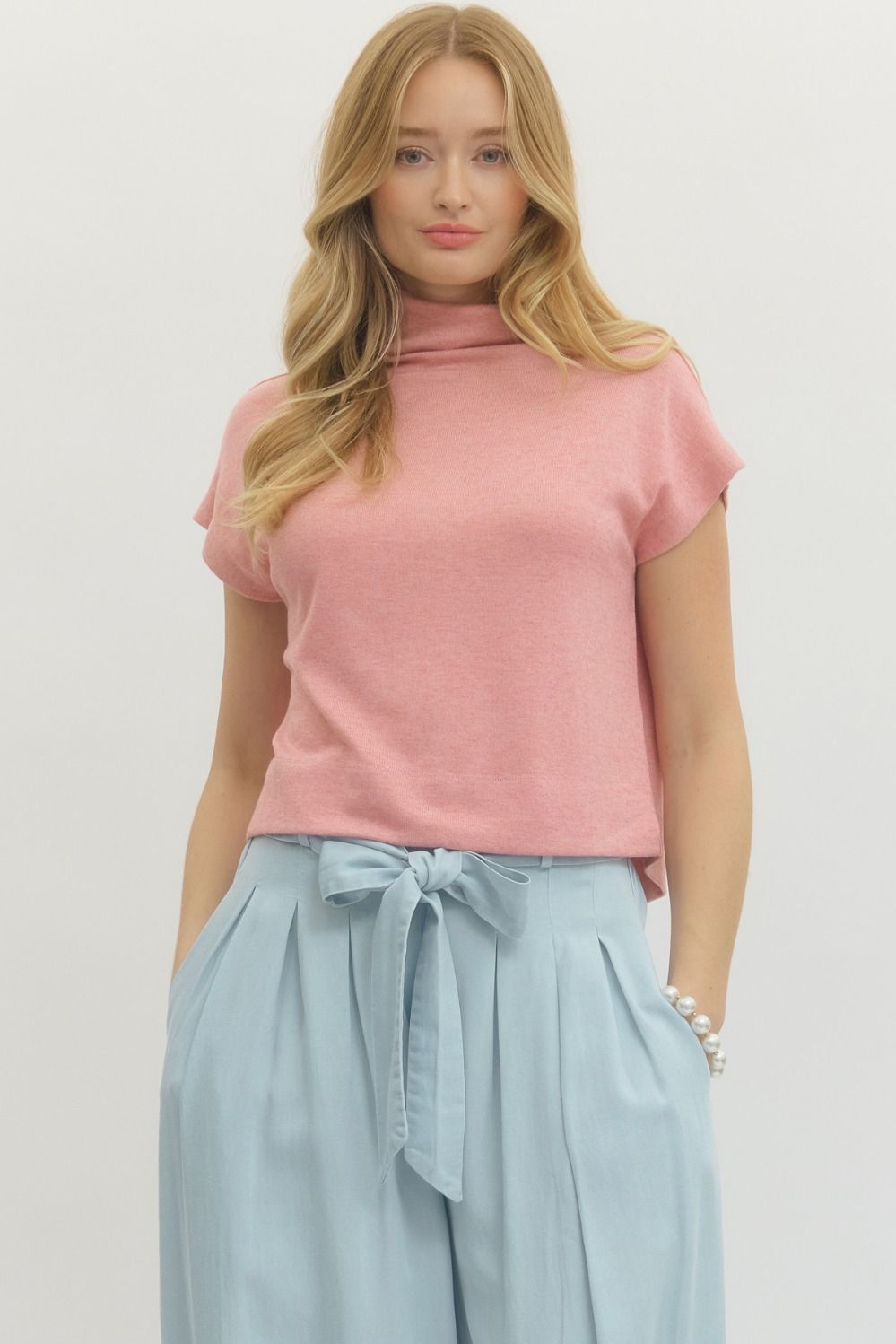 Pink Layering Light Sweater Top