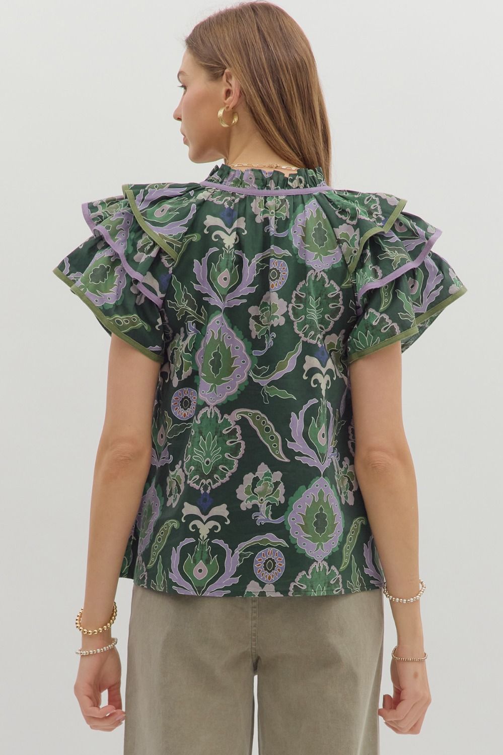 Abstract Ruffle Top