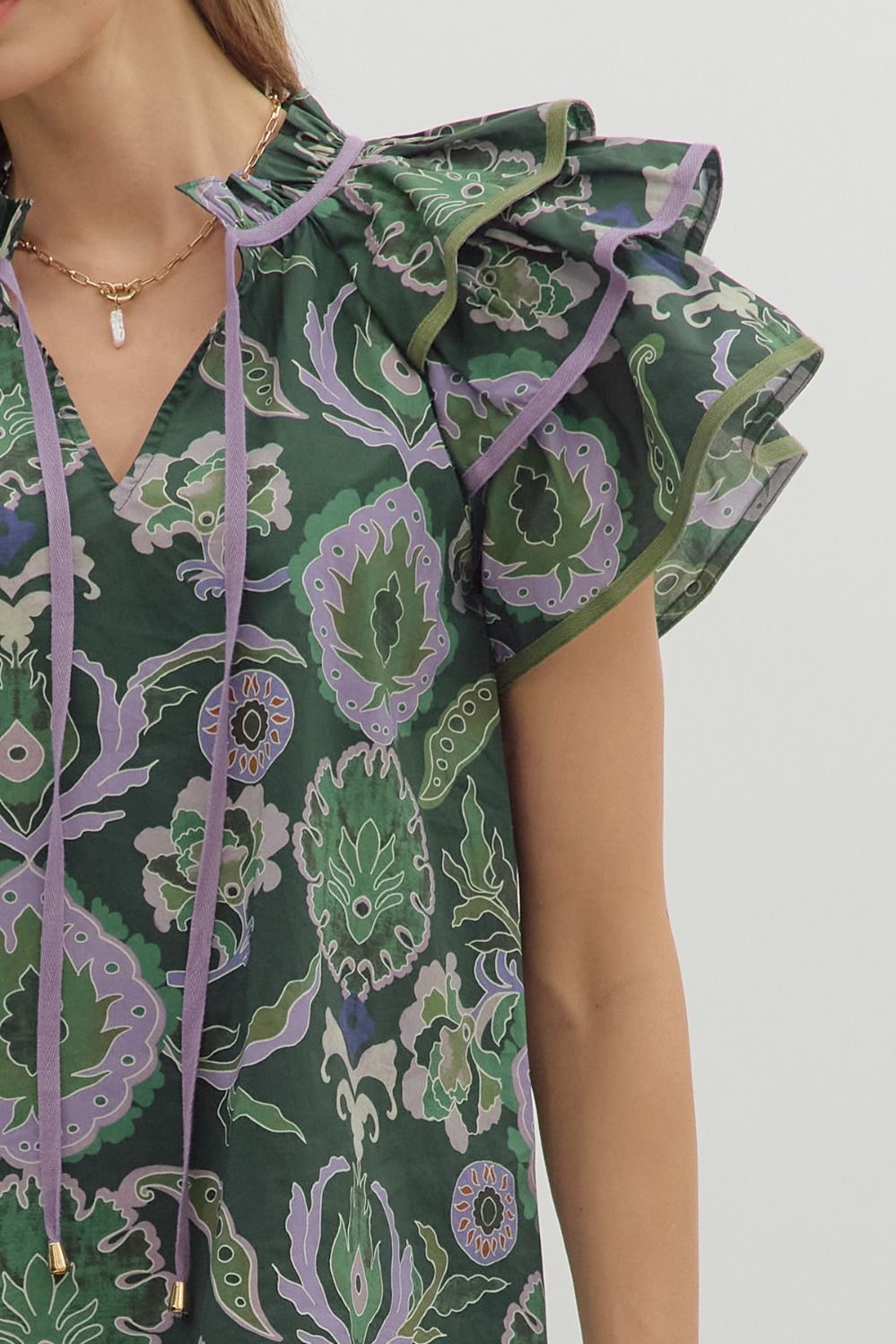Abstract Ruffle Top