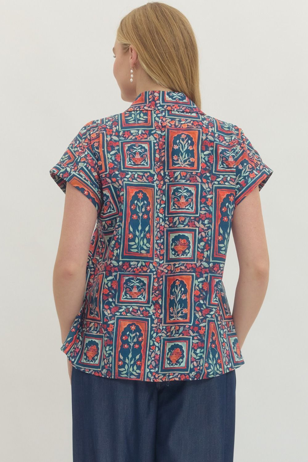Blue Botanical Top