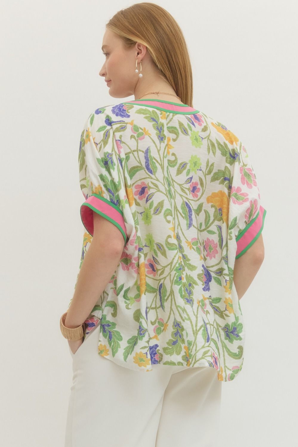 Floral Breeze Contrast Top