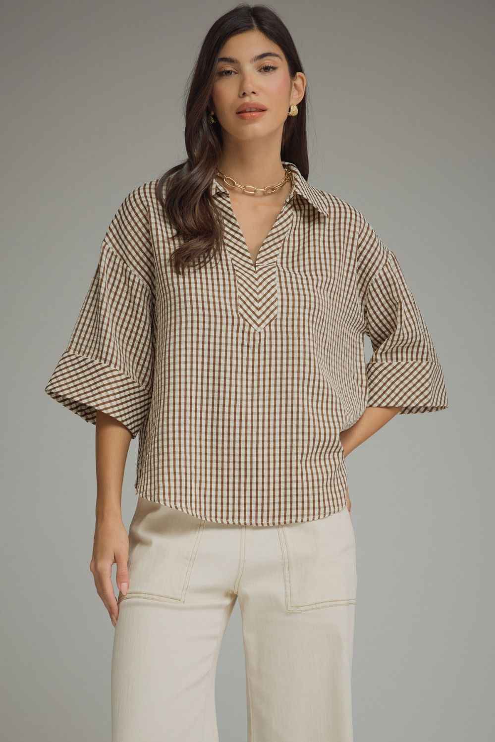 Harvest Charm Gingham Blouse