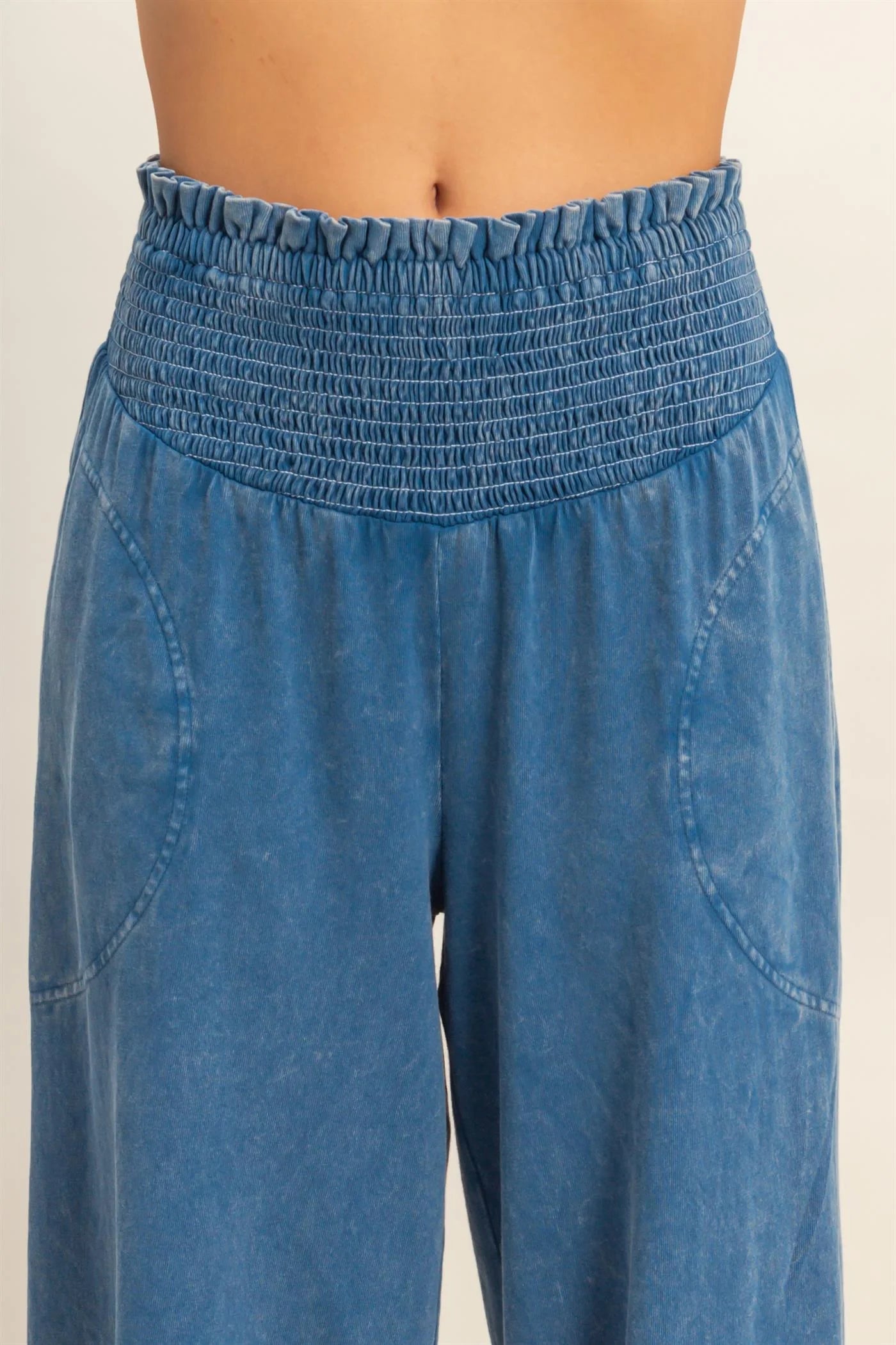 Washed Indigo Wide-Leg Lounge Pants – Denim Look, Ultimate Comfort