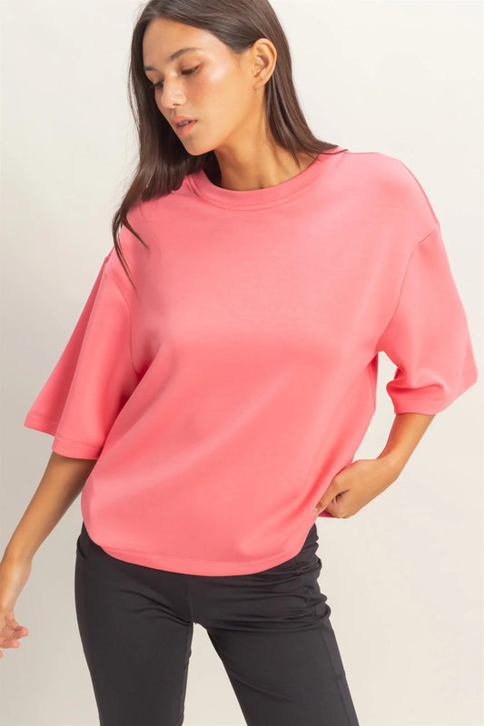 Modern Double Knit Cropped Top – Structured & Effortless