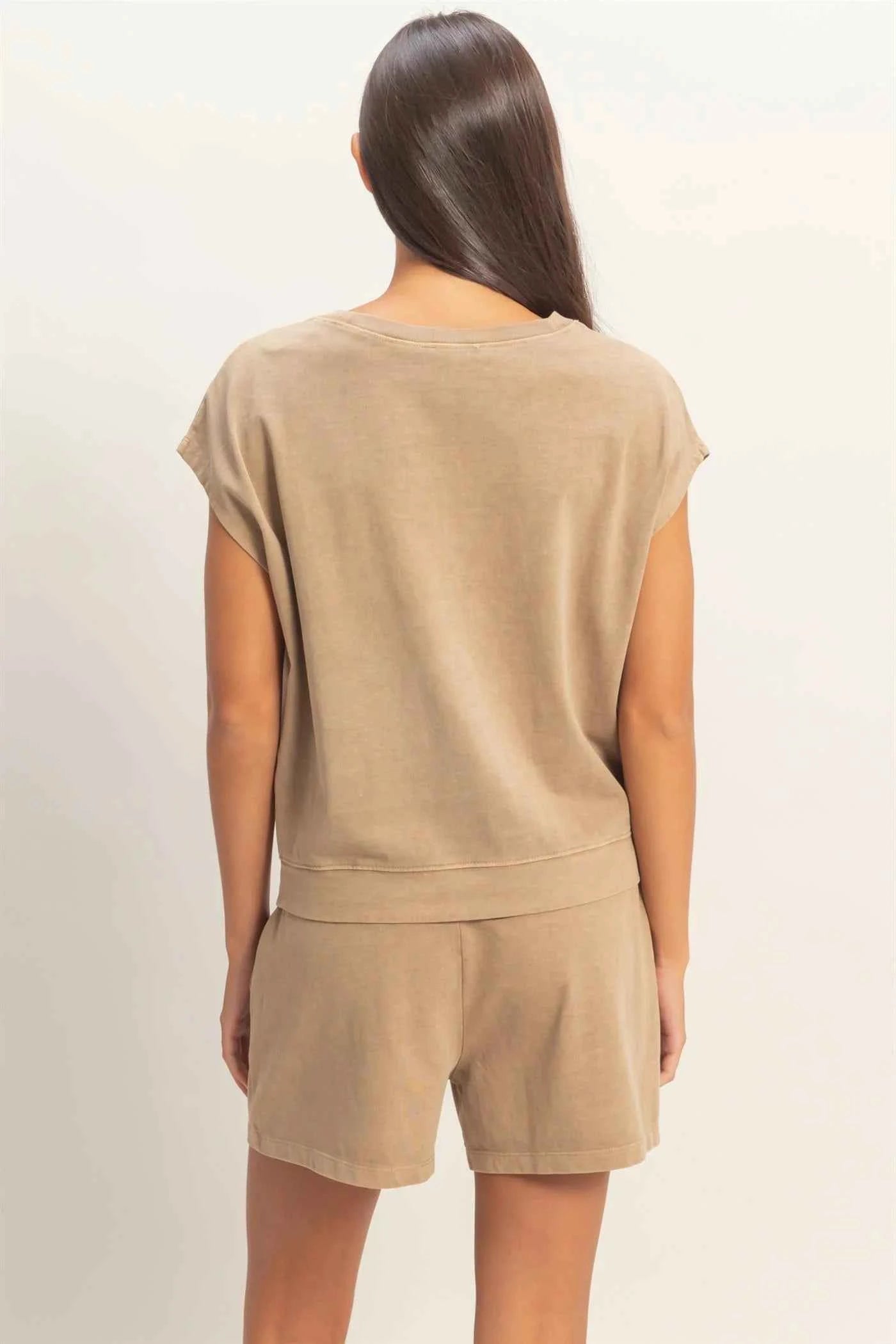 Mocha Women's Cotton Top & Shorts Set