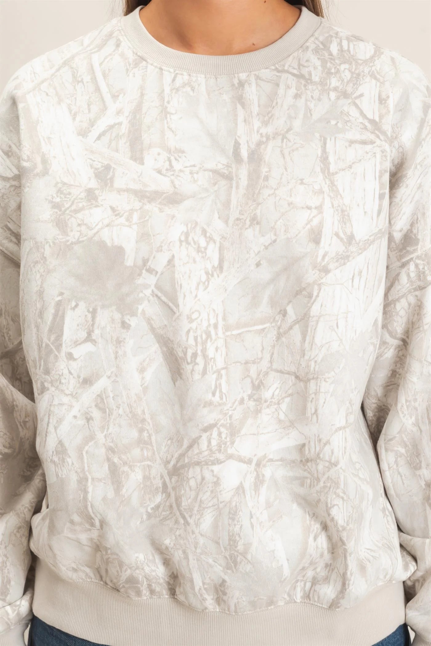Gray Tree Camouflage Fleece-Lined Sweatshirt