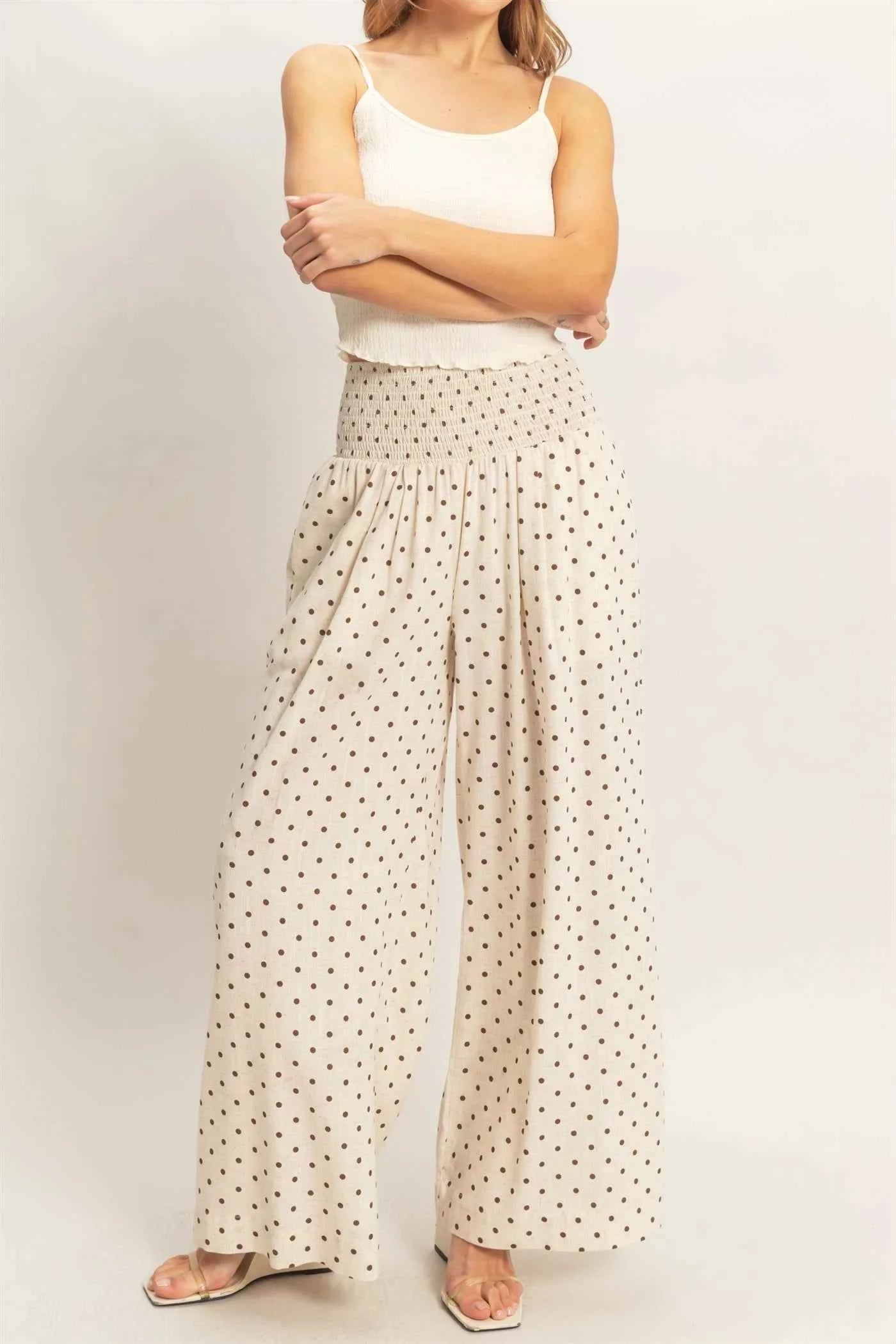 Women's Polka Dot Wide Leg Pants